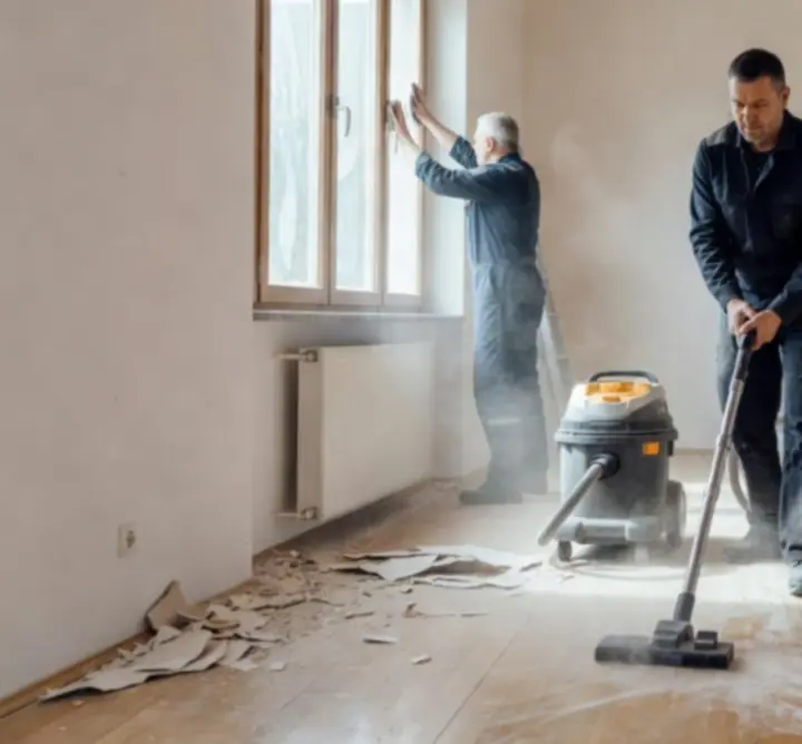Felújítás utáni takarítás por és törmelék eltávolításával